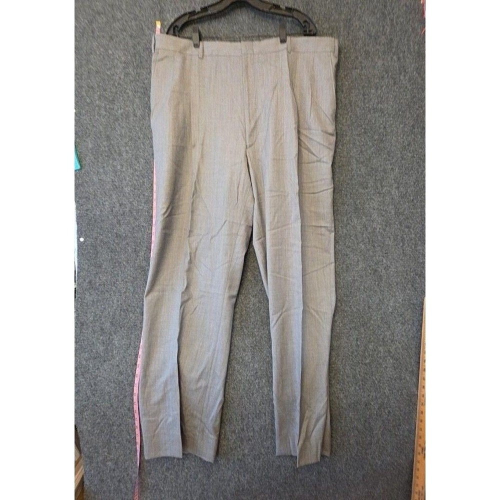 Irvine Park Dress Pants Mens 44x34 Gray Wool Classic Pleated Lined Big Tall